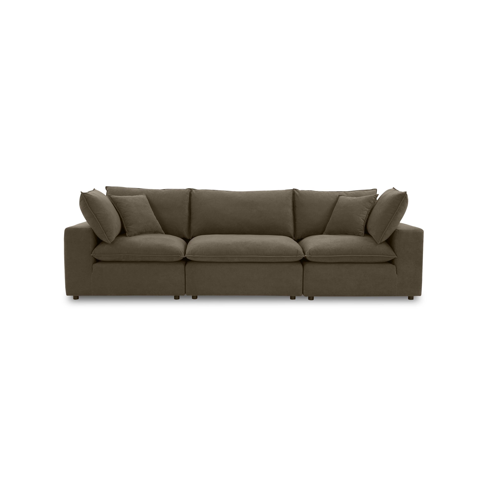 Cali 120" Chocolate Brown Performance Velvet Modular Sofa - Default Variant