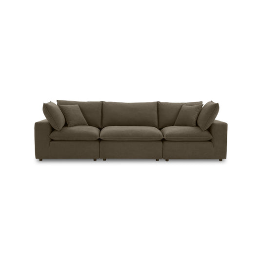 Cali 120" Chocolate Brown Performance Velvet Modular Sofa - Default Variant