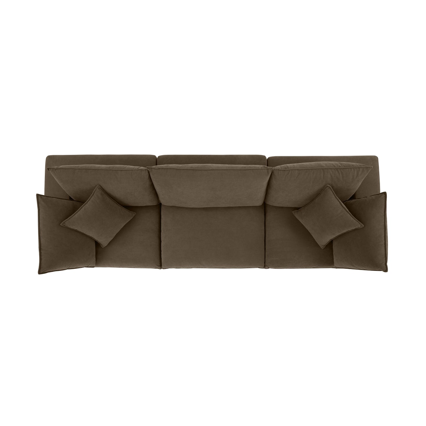 Cali 120" Chocolate Brown Performance Velvet Modular Sofa