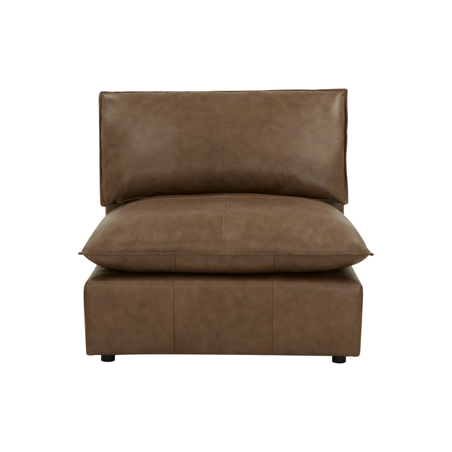 Cali Brown Leather Modular Armless Chair - Default Variant