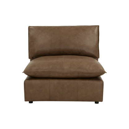 Cali Brown Leather Modular Armless Chair - Default Variant