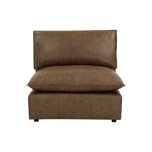 Cali Brown Leather Modular Armless Chair - Default Variant