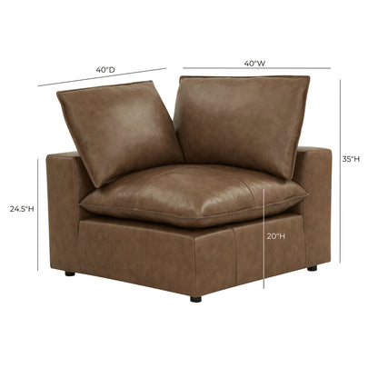 Cali Brown Leather Modular Corner Chair