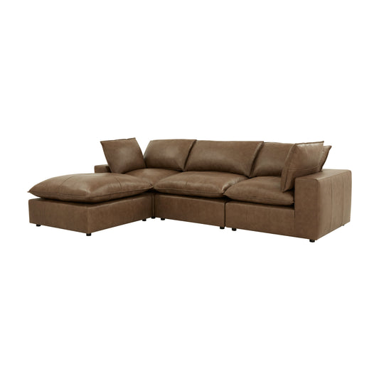 Cali 4-Piece Brown Leather Modular Sectional - Default Variant
