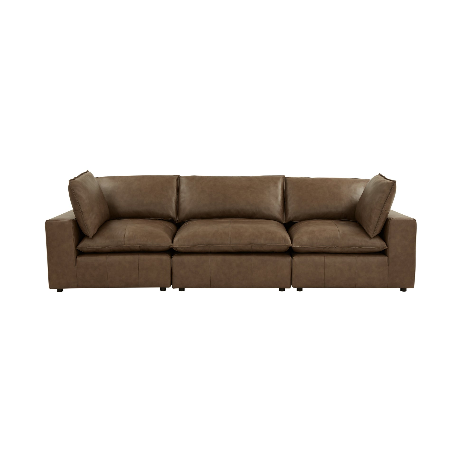 Cali 120" Brown Leather Modular Sofa - Default Variant