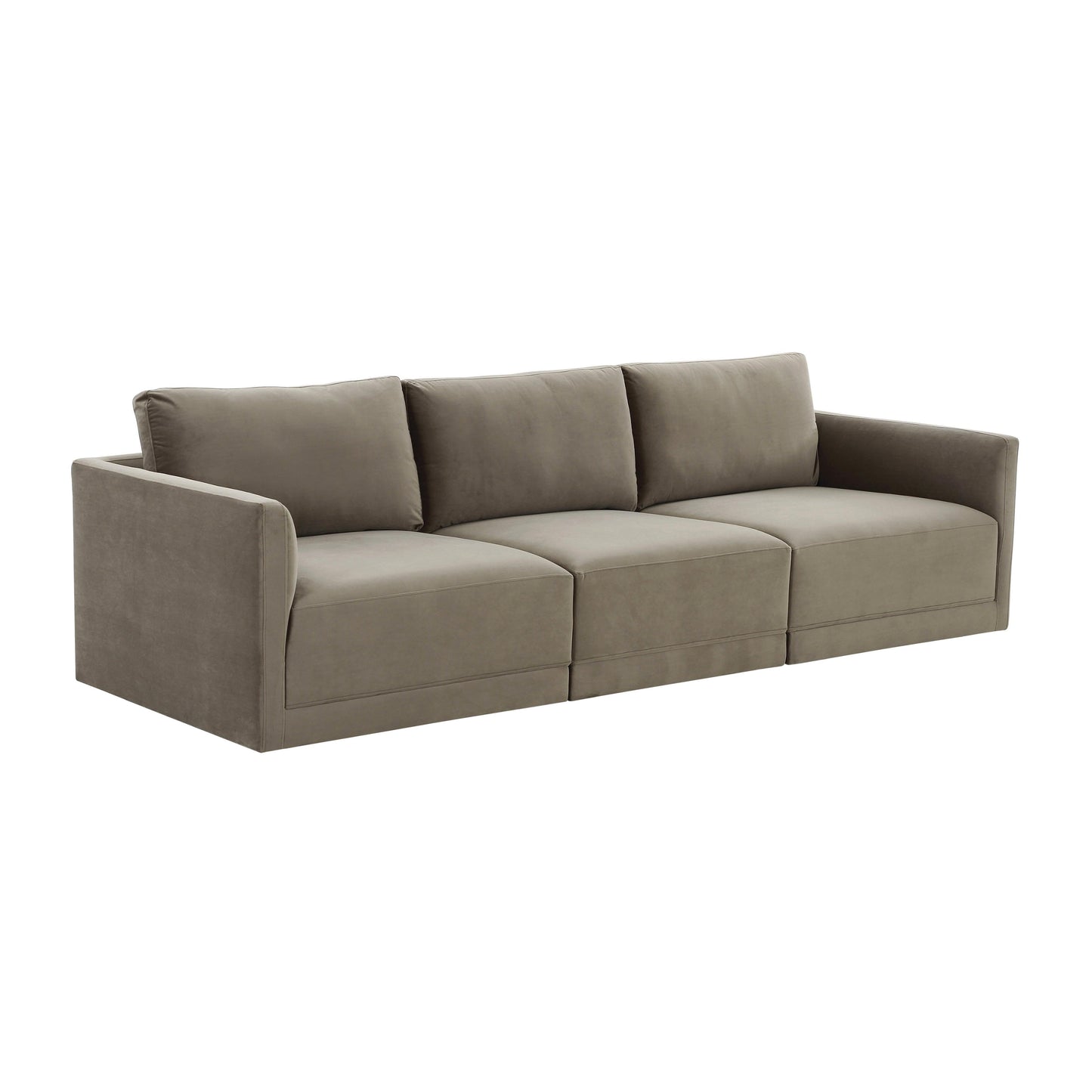 Willow 105" Performance Velvet Modular Sofa - Taupe