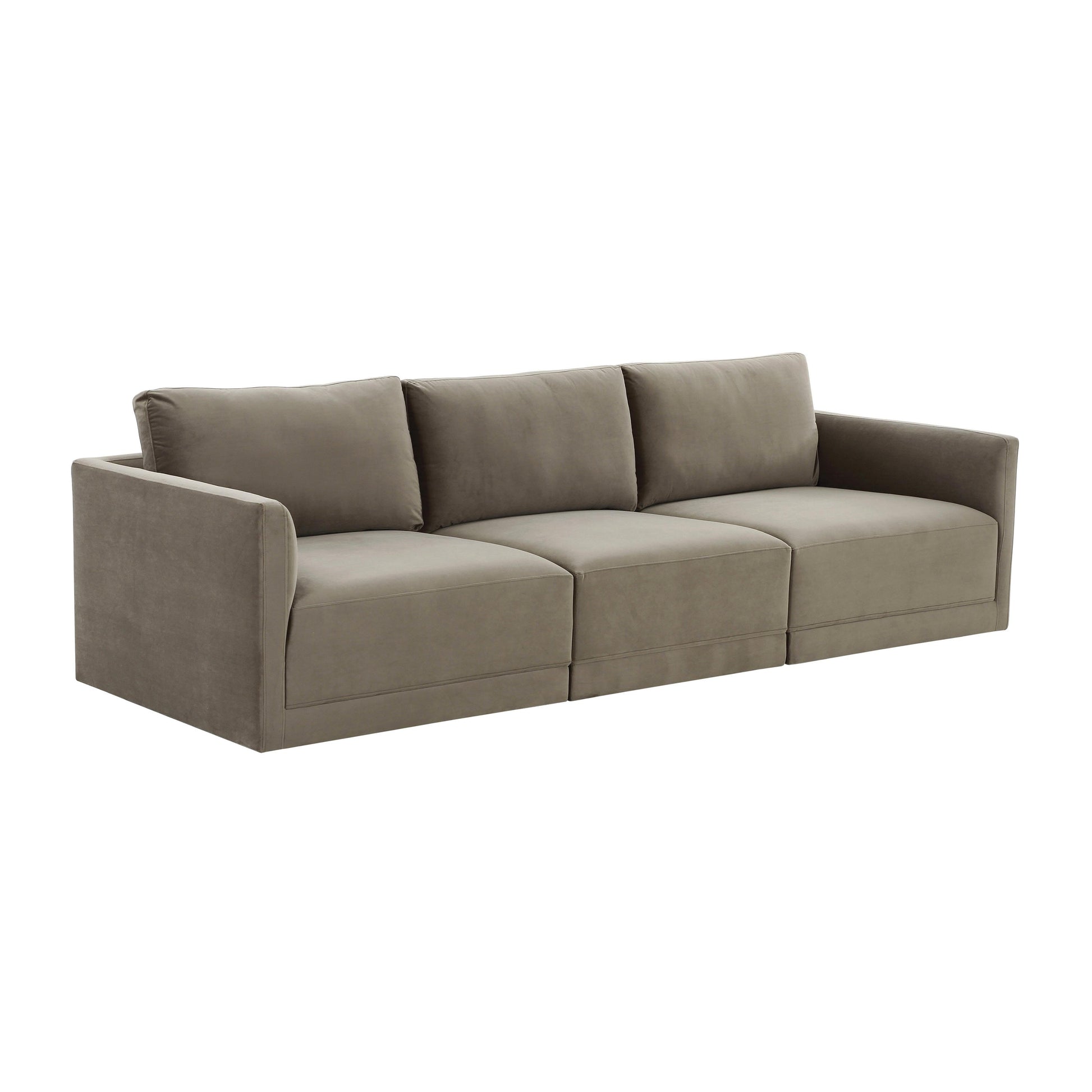 Willow 105" Performance Velvet Modular Sofa - Taupe