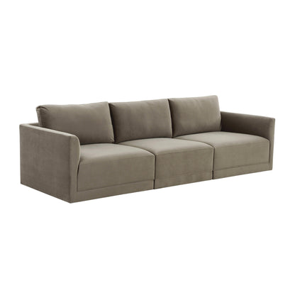 Willow 105" Performance Velvet Modular Sofa - Taupe