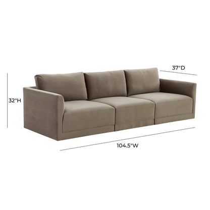 Willow 105" Performance Velvet Modular Sofa