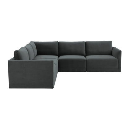 Willow 5-Piece Performance Velvet Modular L Sectional