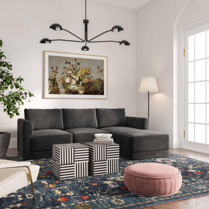Willow Performance Velvet Modular Ottoman