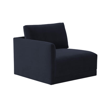 Willow Performance Velvet Modular LAF Corner Chair - Navy