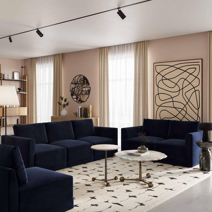 Willow Performance Velvet Modular LAF Corner Chair