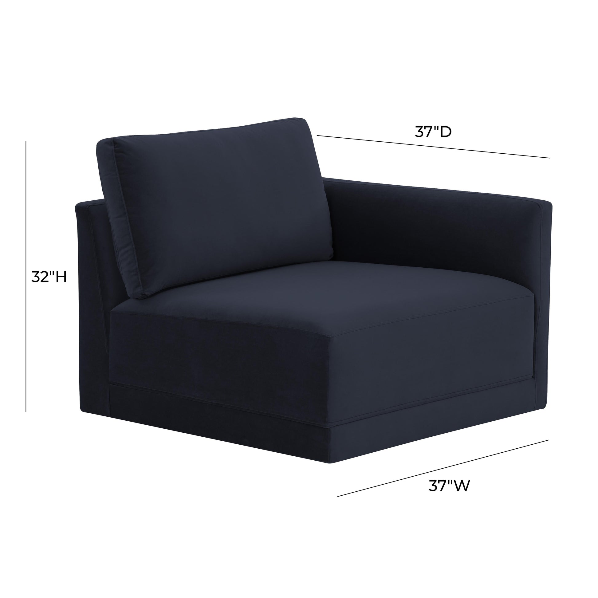Willow Performance Velvet Modular RAF Corner Chair