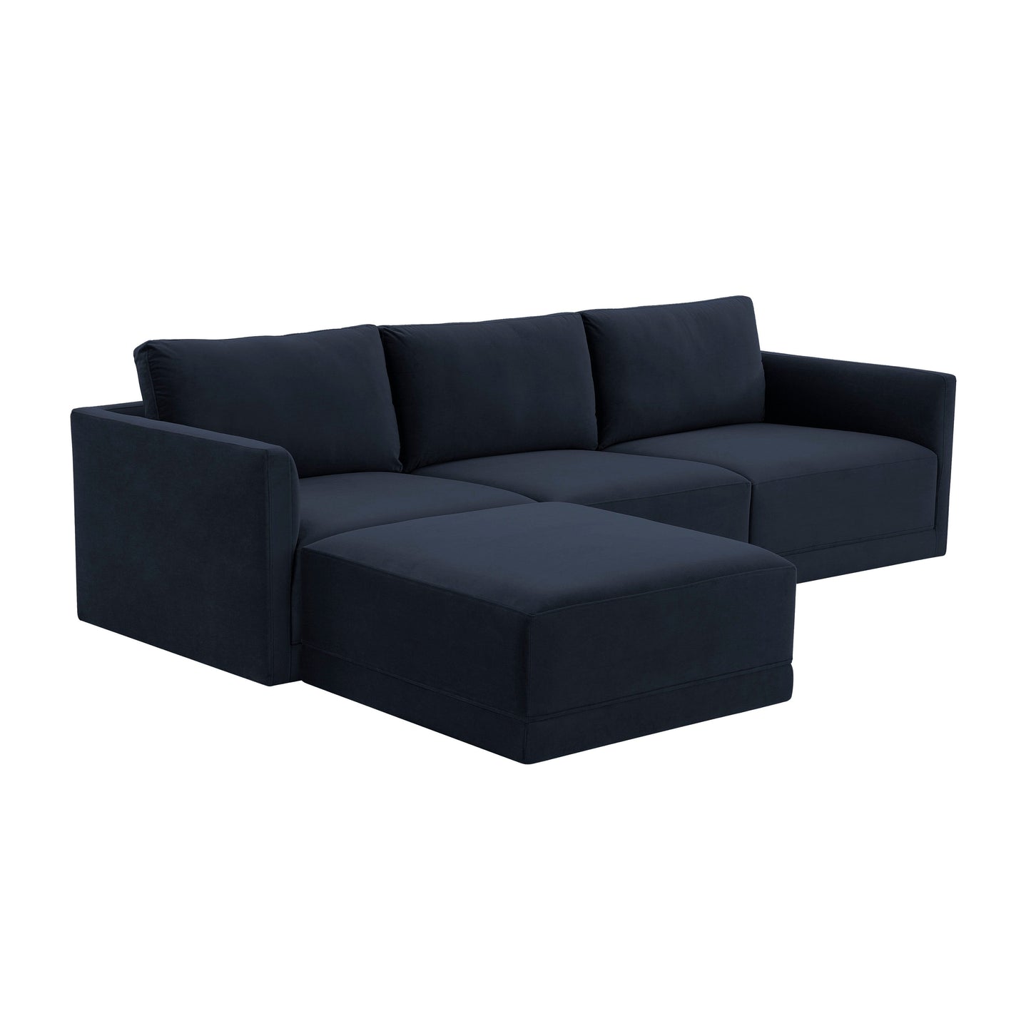Willow 4-Piece Performance Velvet Modular Sectional - Navy