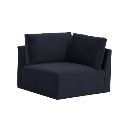 Willow Performance Velvet Modular Corner Chair - Navy
