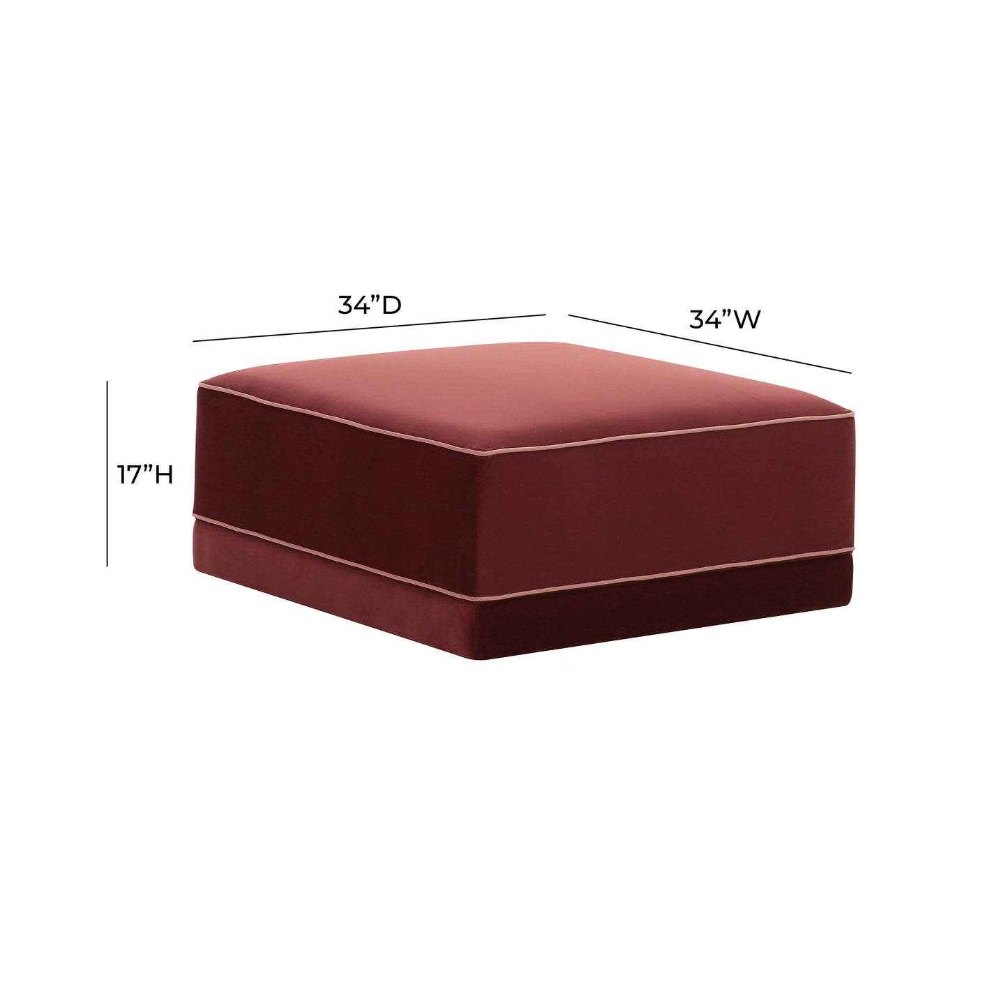 Willow Performance Velvet Modular Ottoman