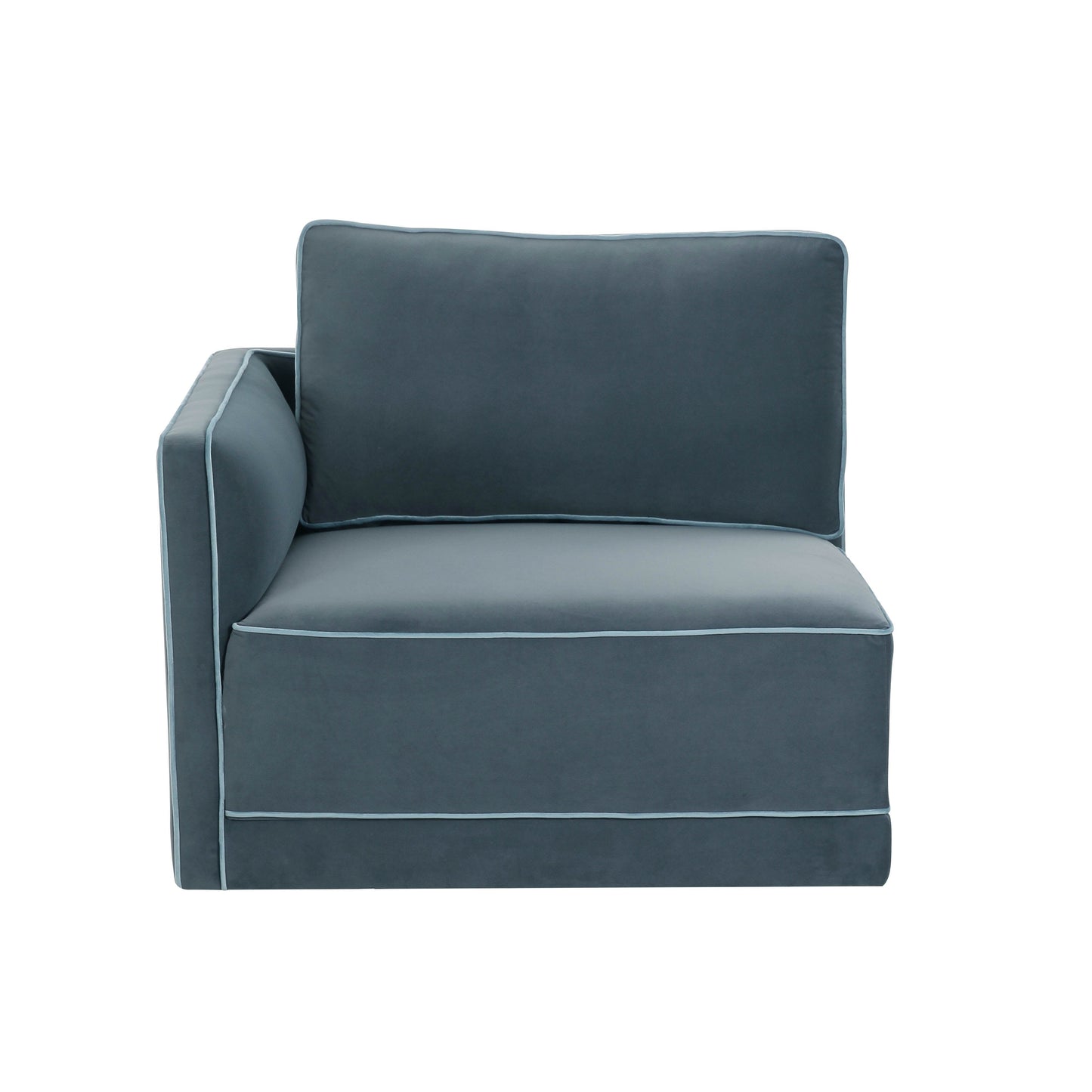 Willow Performance Velvet Modular LAF Corner Chair - Blue