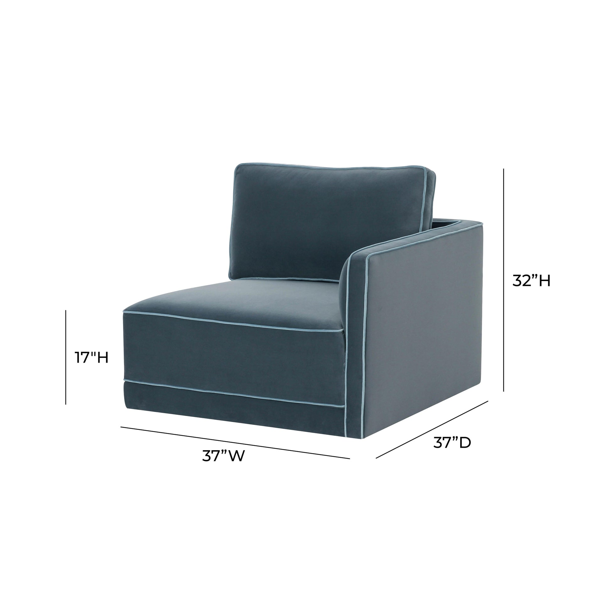 Willow Performance Velvet Modular RAF Corner Chair
