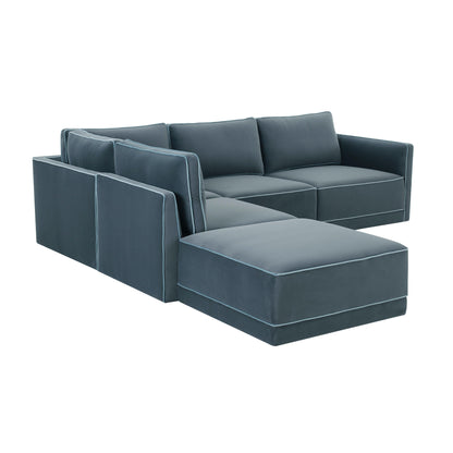Willow 5-Piece Performance Velvet Modular Left Facing Sectional
