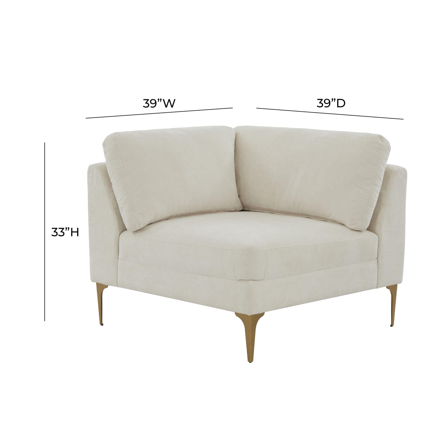 Serena Performance Velvet Modular Armless Chair