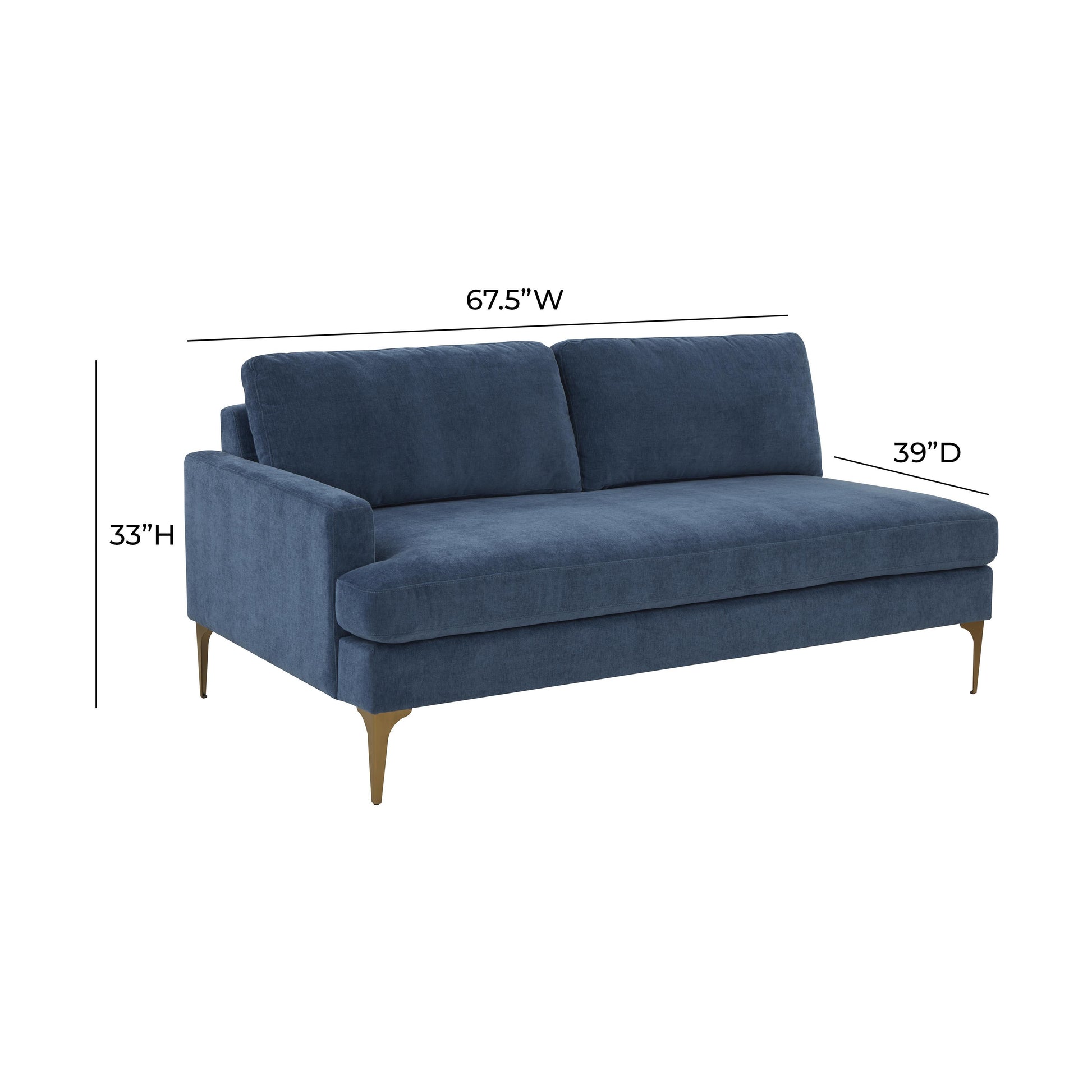 Serena 68" Performance Velvet Modular Loveseat