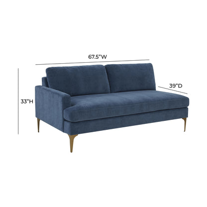 Serena 68" Performance Velvet Modular Loveseat