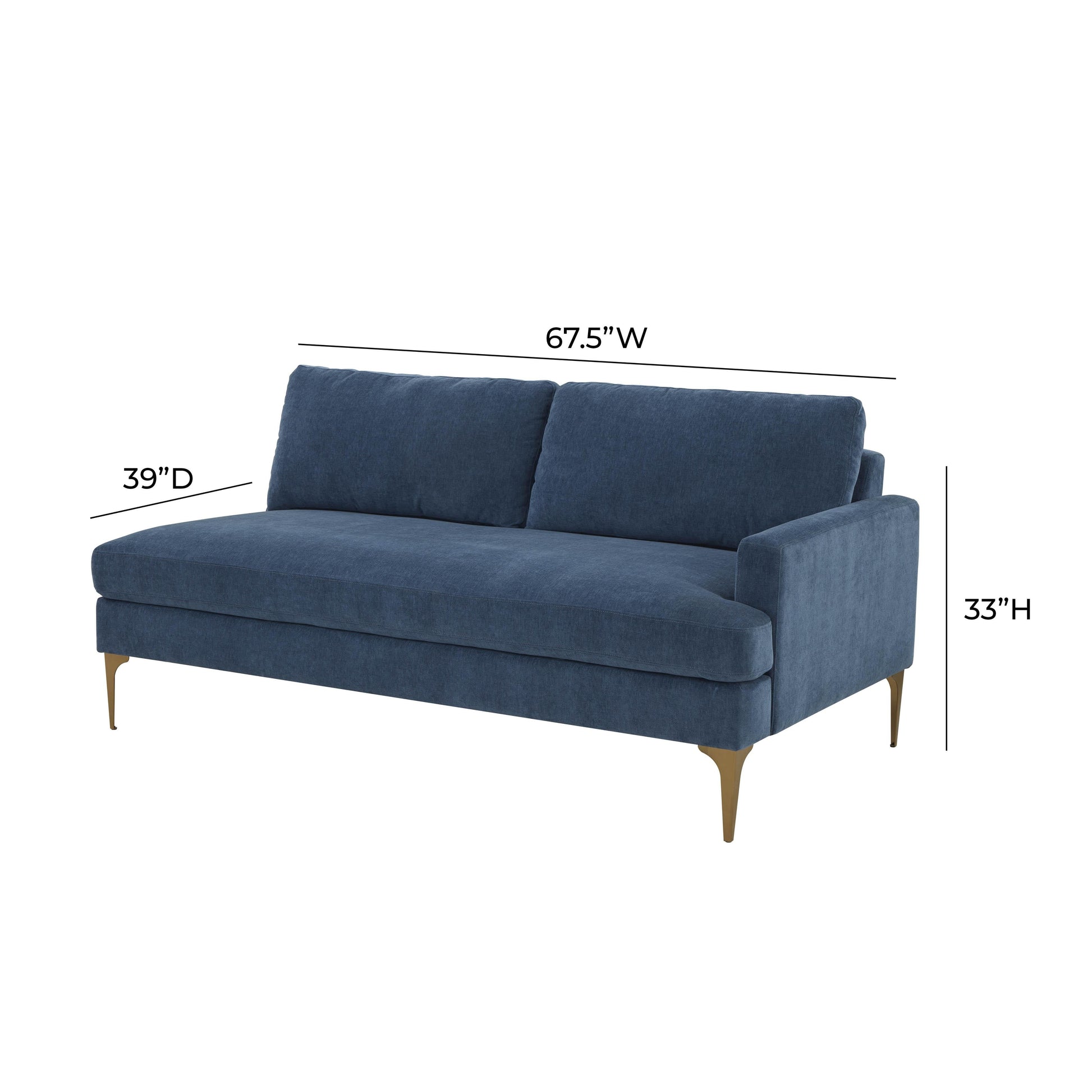 Serena 68" Performance Velvet Modular Loveseat