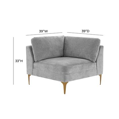 Serena Performance Velvet Modular Armless Chair