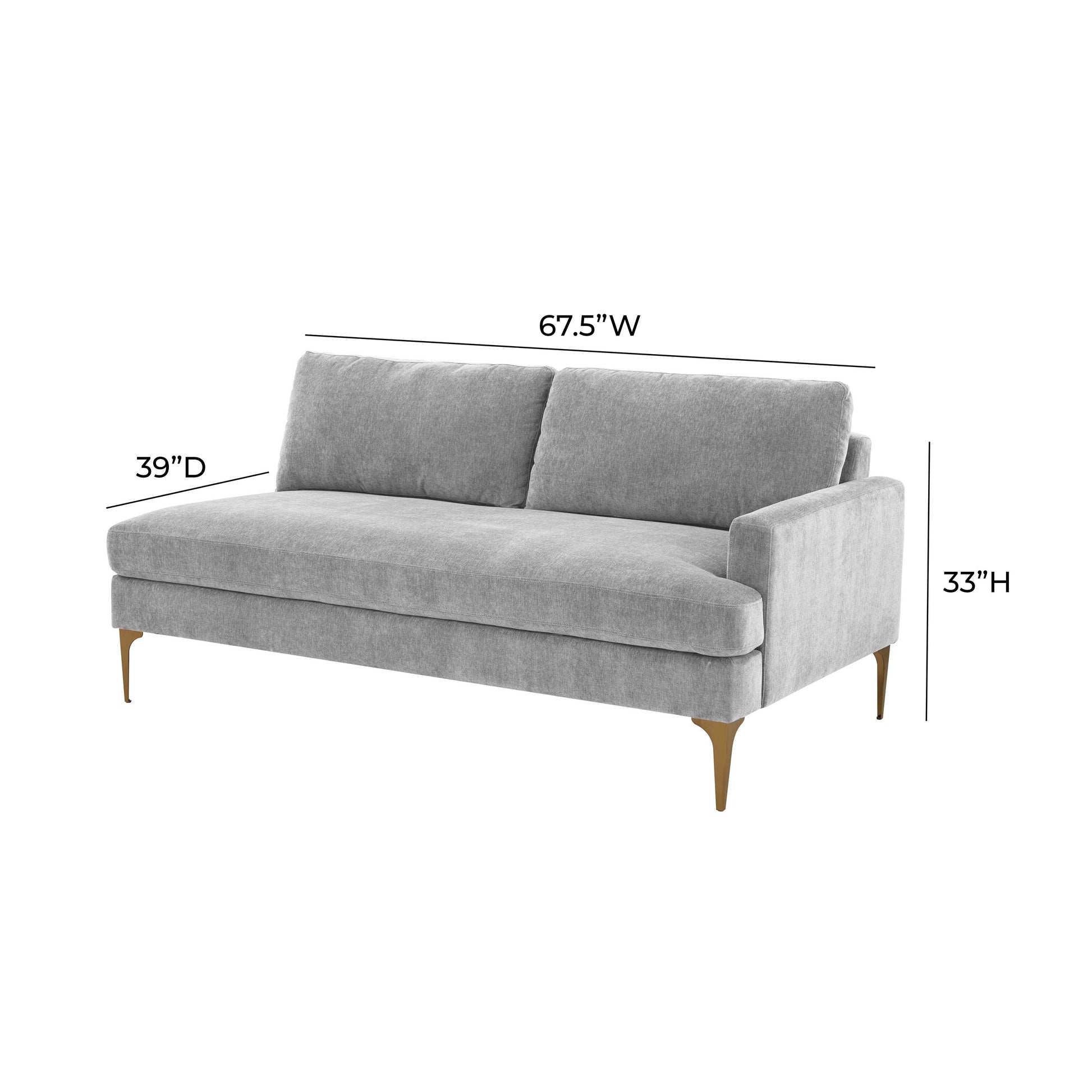 Serena 68" Performance Velvet Modular Loveseat
