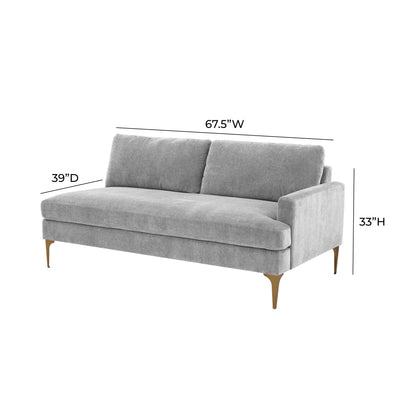 Serena 68" Performance Velvet Modular Loveseat
