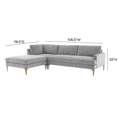 Serena 3-Piece Performance Velvet Chaise Sectional