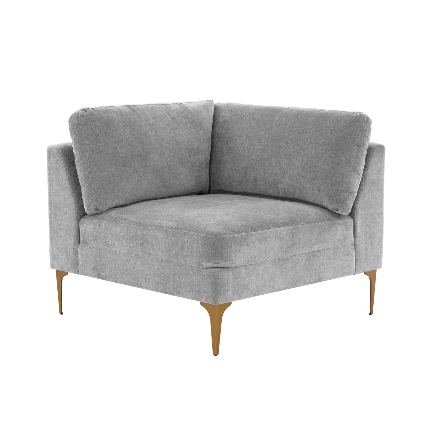 Serena Performance Velvet Modular Corner Seat - Grey