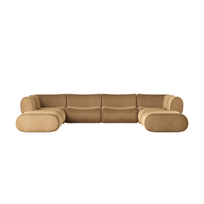 Zenith 8-Piece Latte Brown Performance Velvet Modular U-Sectional - Default Variant