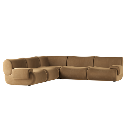 Zenith 5-Piece Latte Brown Performance Velvet Modular L-Sectional - Default Variant
