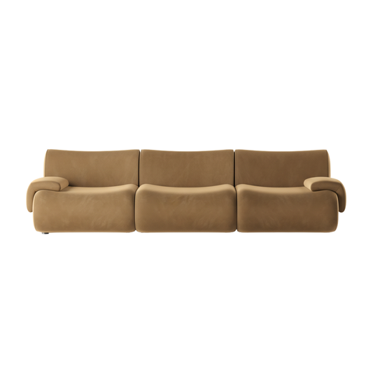 Zenith 116.5" Latte Brown Performance Velvet Modular Sofa - Default Variant