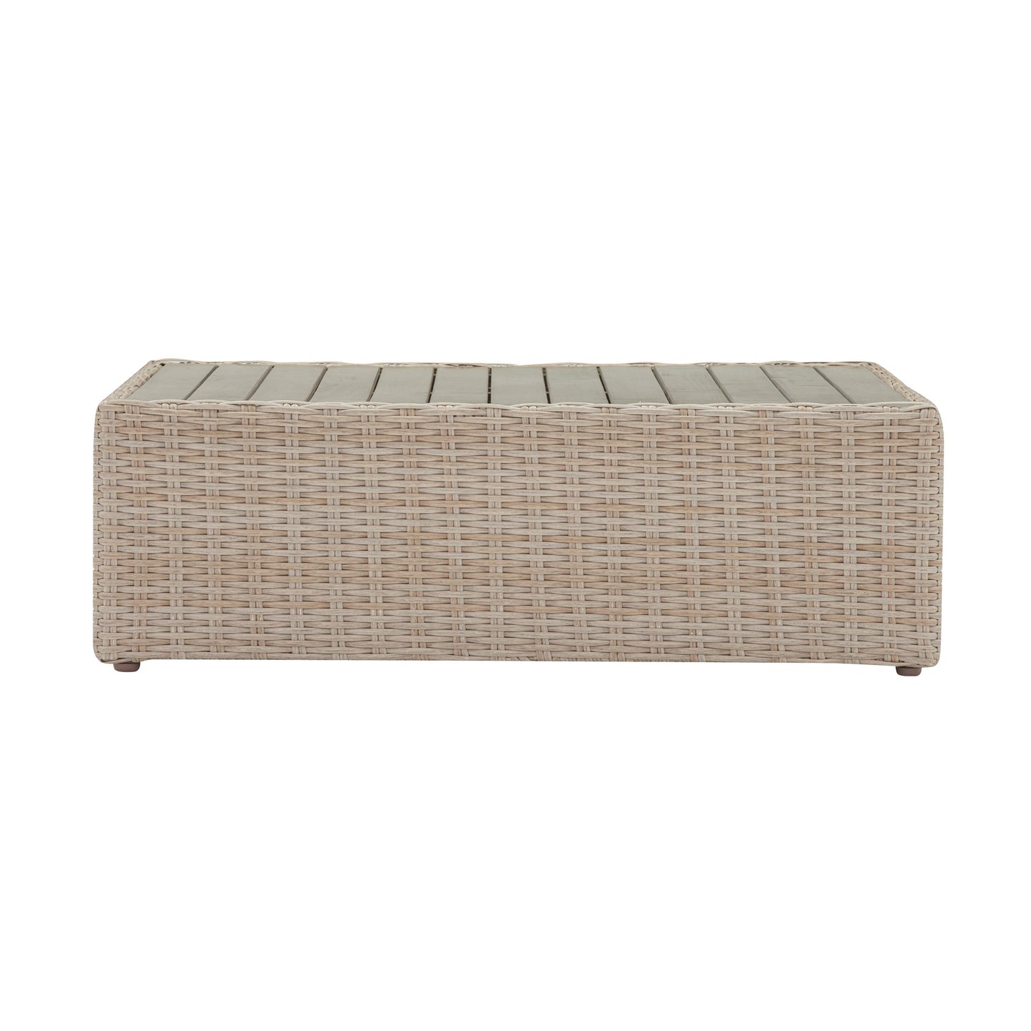 Cali 39" Natural Wicker Outdoor Ottoman / Coffee Table