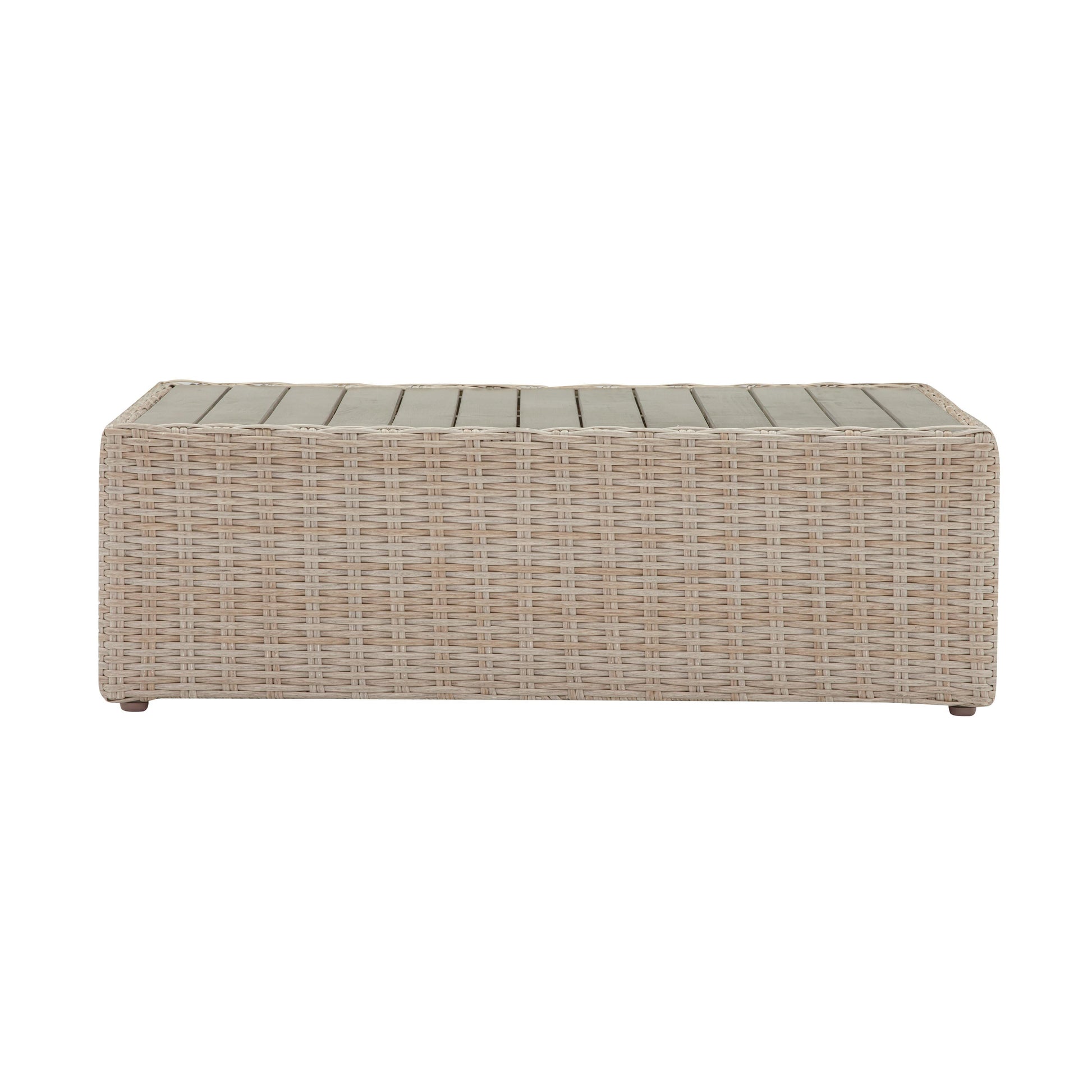 Cali 39" Natural Wicker Outdoor Ottoman / Coffee Table