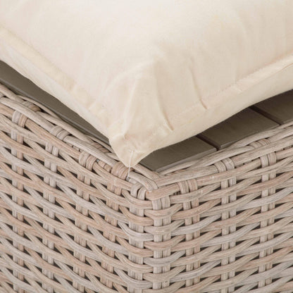 Cali 39" Natural Wicker Outdoor Ottoman / Coffee Table
