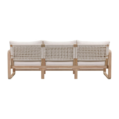 Palata 84" Cream Performance Fabric Outdoor Sofa
