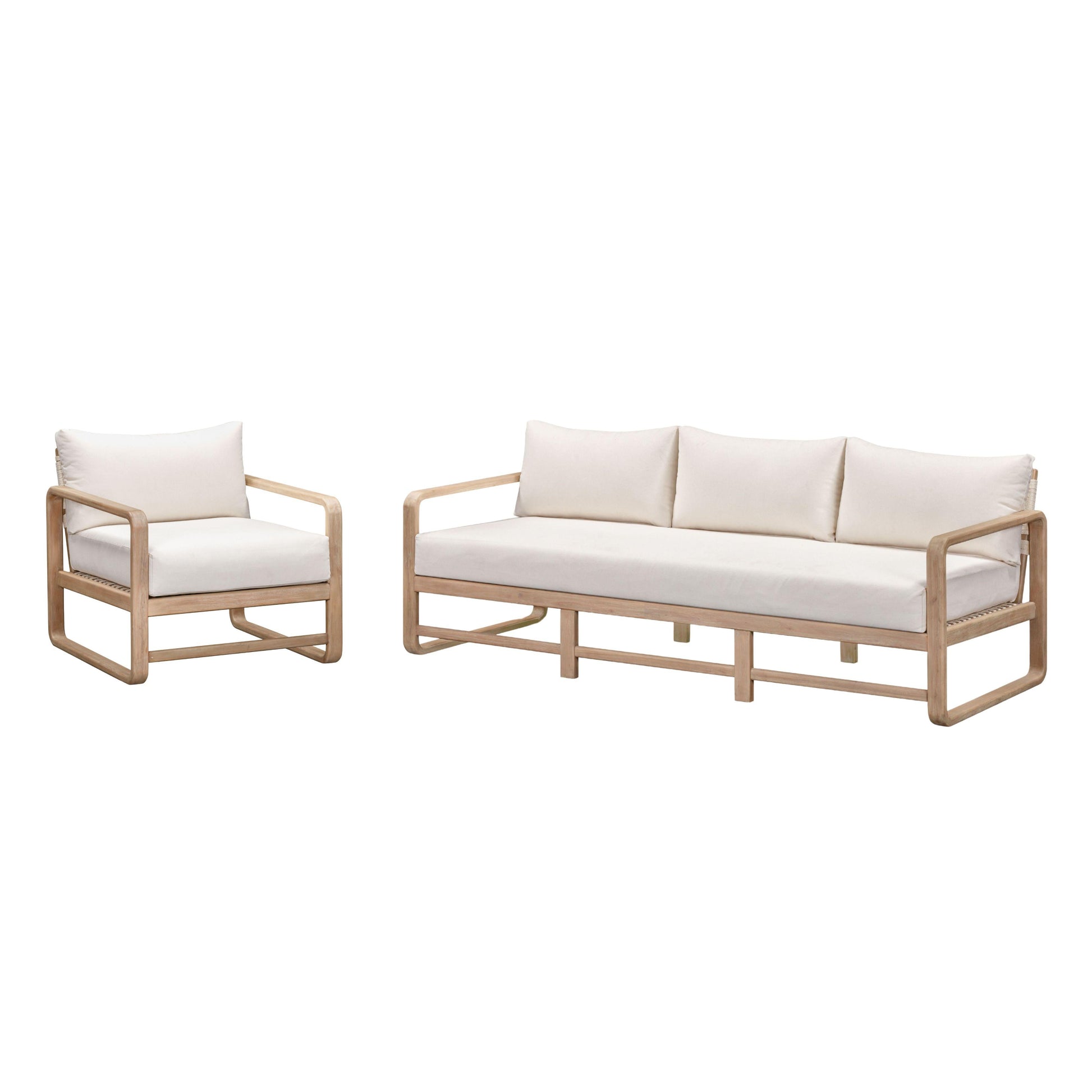 Palata 84" Cream Performance Fabric Outdoor Sofa