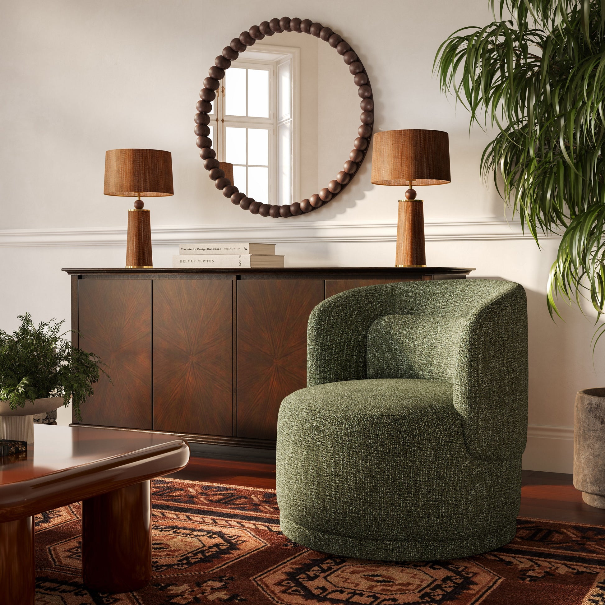 Massa Textured Performance Fabric Swivel Accent Chair