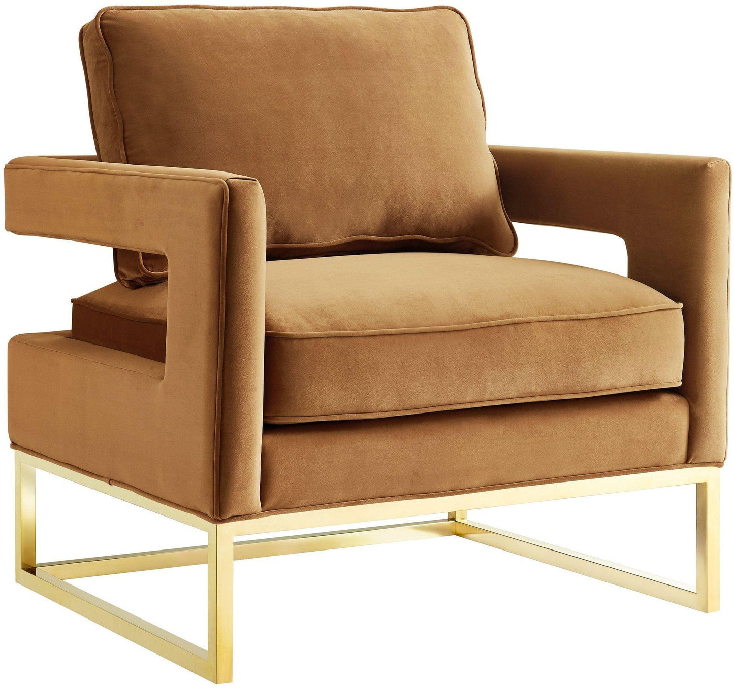 Avery Performance Velvet Accent Chair - Cognac