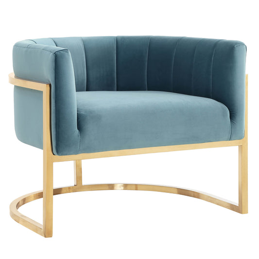 Magnolia Performance Velvet Accent Chair - Gold Base