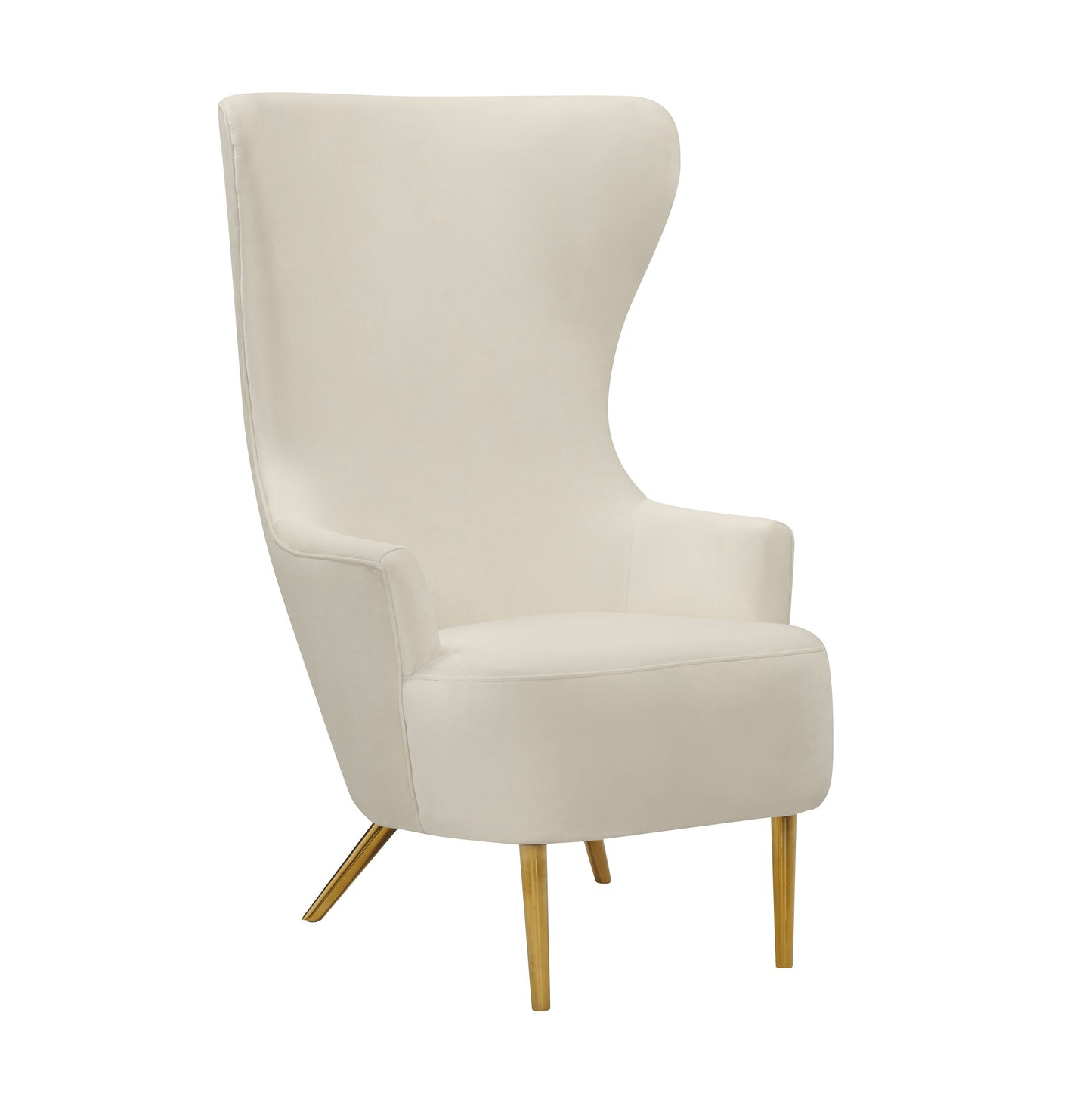 Julia Performance Velvet Wingback Accent Chair by Inspire Me! Home Decor - Cream