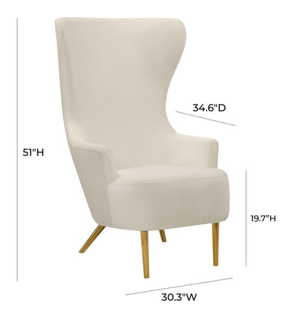 Julia Performance Velvet Wingback Accent Chair by Inspire Me! Home Decor