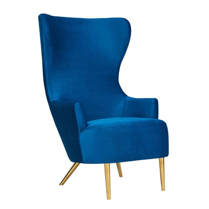 Julia Performance Velvet Wingback Accent Chair by Inspire Me! Home Decor - Navy