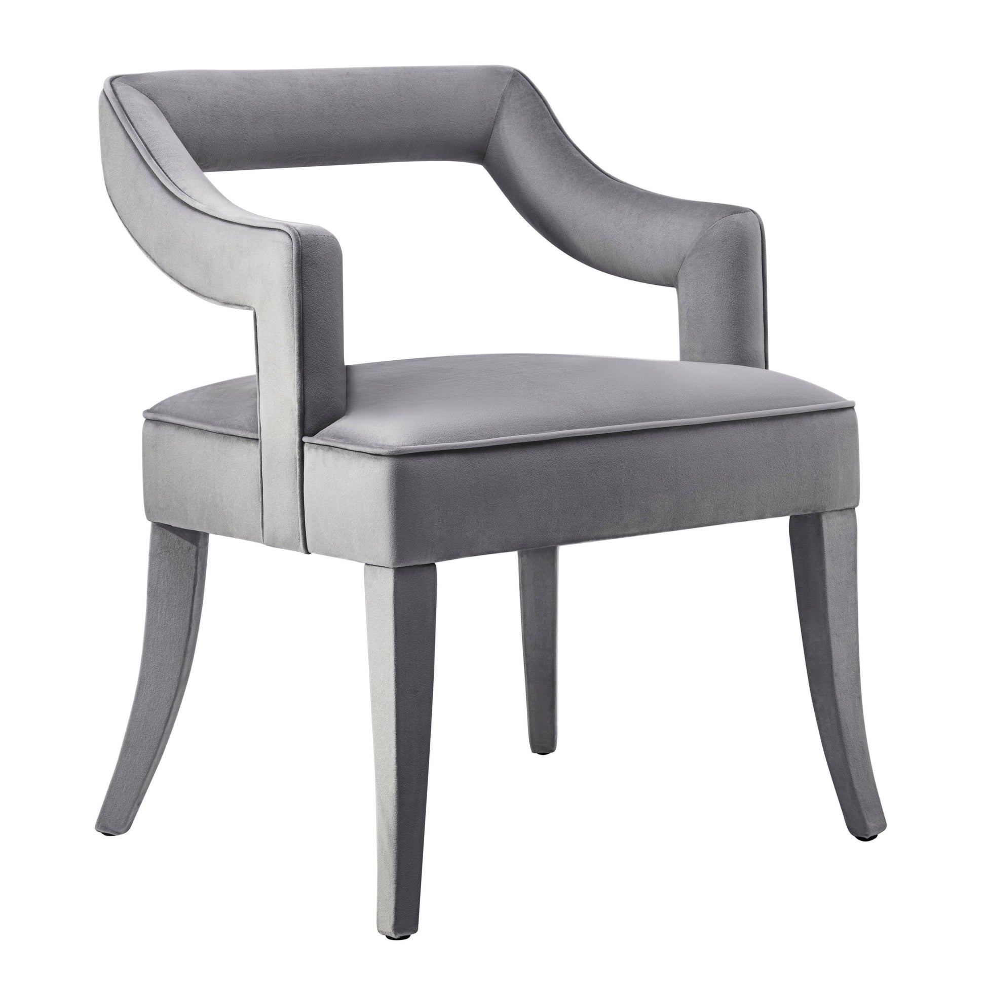 Tiffany Performance Velvet Dining Chair - Grey