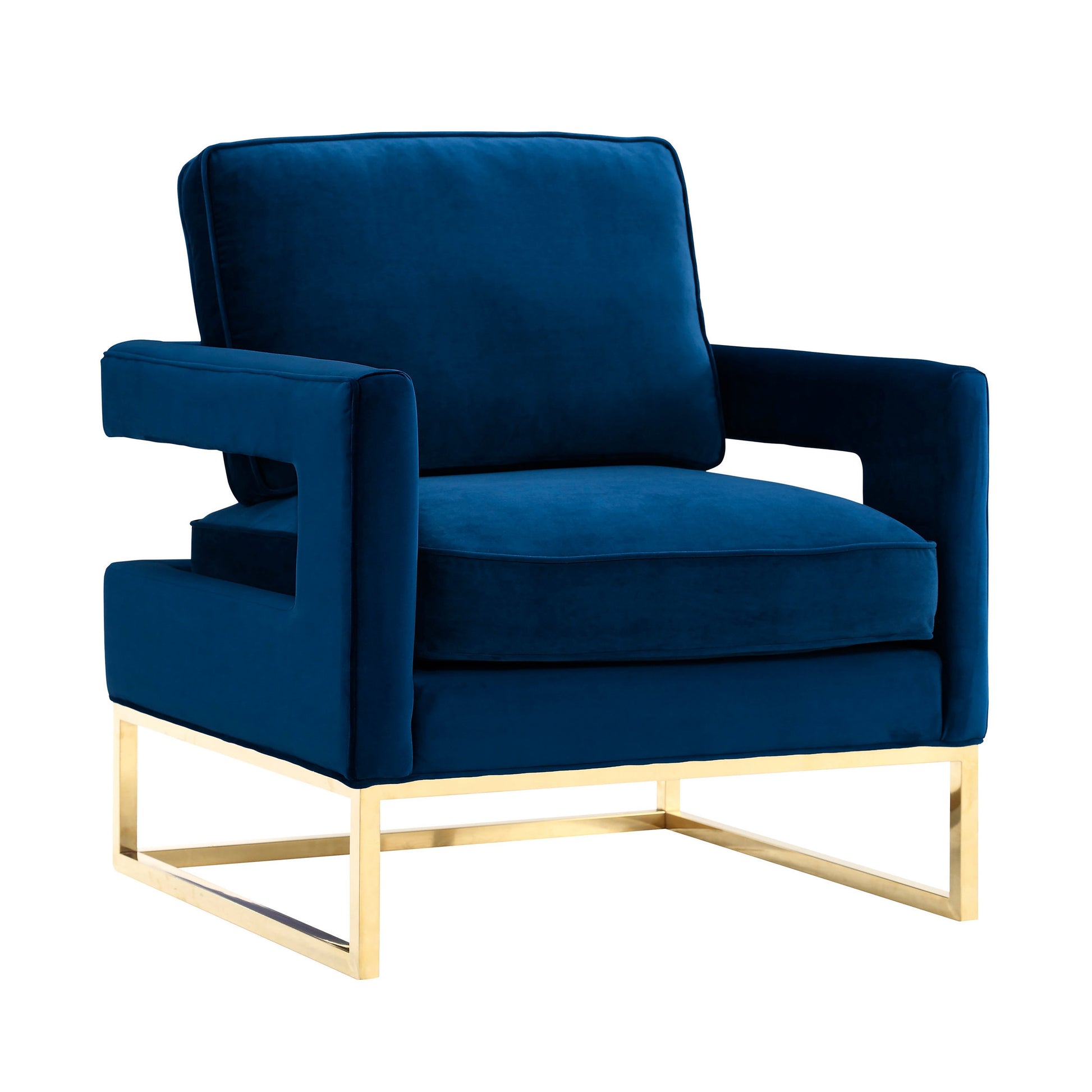 Avery Performance Velvet Accent Chair - Navy