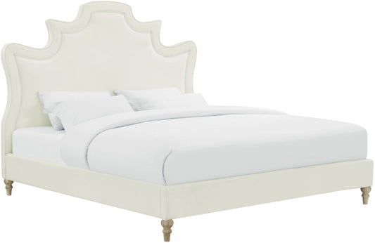 Serenity Cream Performance Velvet Bed - King